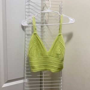Lime Green Knit Crop Top